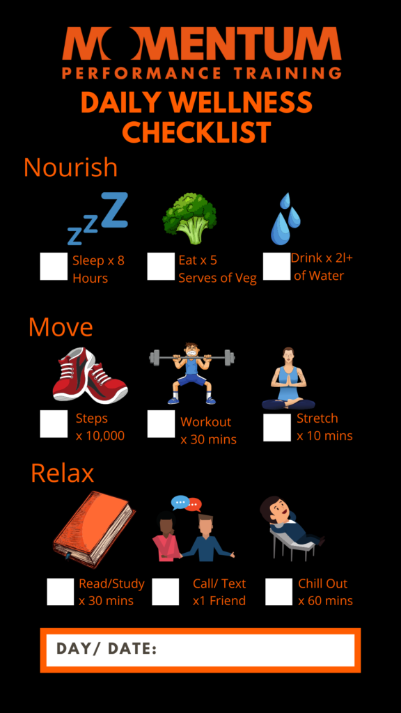 Lockdown wellness checklist